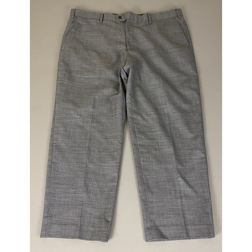 Palm Beach  Dress Pants Men's‎ 40W x 28  Gray Wool Blend Flat Front Trousers